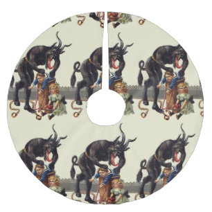 nightmare christmas krampus brushed polyester tree skirt