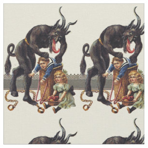 nightmare christmas krampus fabric