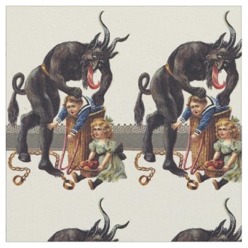 Nightmare Christmas Krampus Fabric by funnychristmas at Zazzle