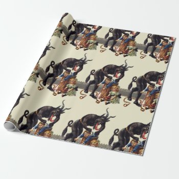 Nightmare Christmas Krampus Wrapping Paper by funnychristmas at Zazzle