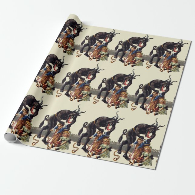 nightmare christmas krampus wrapping paper (Unrolled)