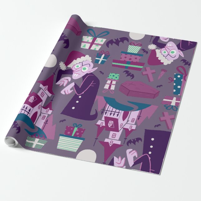 nightmare christmas vampire santa nosferatu  wrapping paper (Unrolled)
