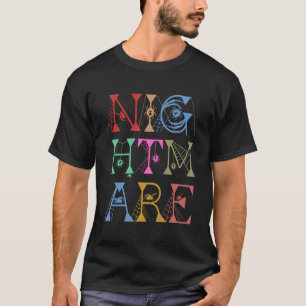 Nightmare Halloween Colorful Text T-Shirt