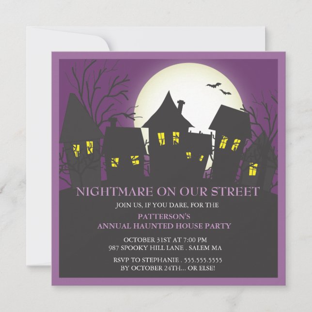 Nightmare Neighborhood Halloween Party Invitation (Front)