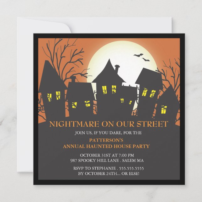 Nightmare Neighborhood Halloween Party Invitation (Front)