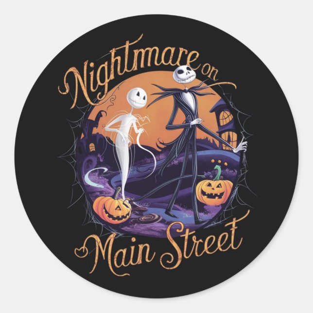 nightmare on Main Street,Halloween Classic Round Sticker (Front)