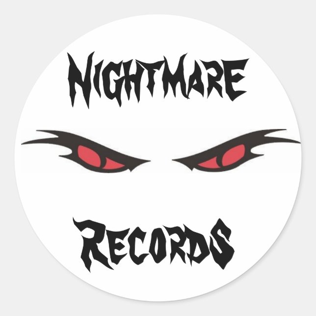 nightmare records logo sticker sheet (Front)