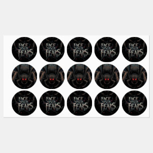 Nightmare Spider – Dark Horror Illustration Labels