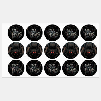 Nightmare Spider – Dark Horror Illustration Labels