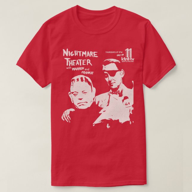 Nightmare Theater with Warren Frankie Seattle Horr T-Shirt (Design Front)