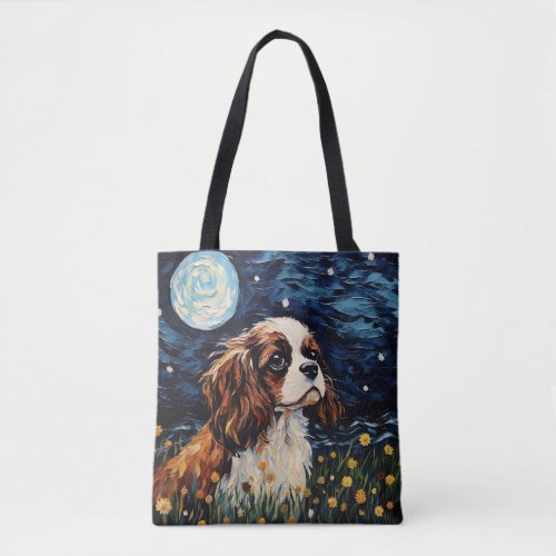 Nights Best Friend _ Van Gogh Inspired Dog in Wat Tote Bag