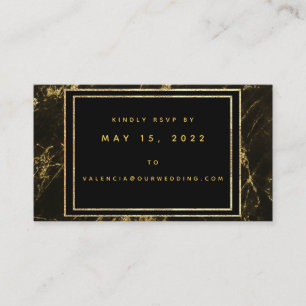 Nights In Granite & Gold Wedding Online RSVP Card