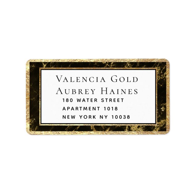 Nights In Granite & Gold Wedding RSVP Envelope Label (Front)