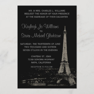 Nights in Paris Wedding Invitation