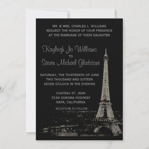 Nights in Paris Wedding Invitation