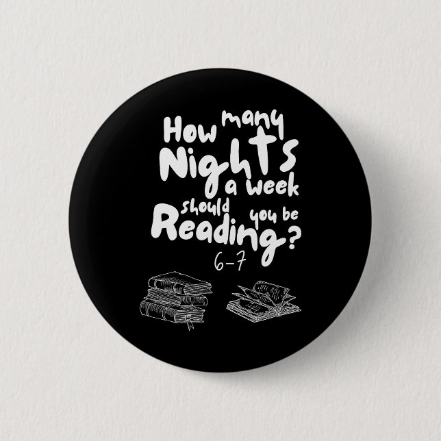 Nights Reading 6-7 Meme English Teacher Book Lover Button (Front)