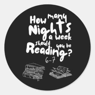 Nights Reading 6-7 Meme English Teacher Book Lover Classic Round Sticker