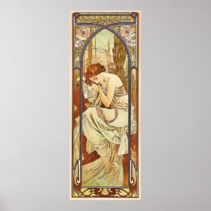 Night's Rest Vintage Nouveau by Alphonse Mucha Poster
