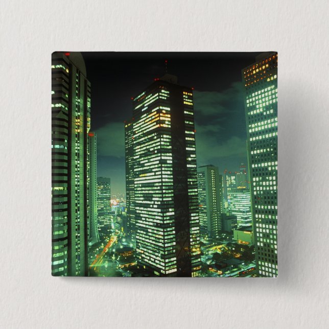 Nightscape, Shinjuku, Tokyo, Japan Button (Front)