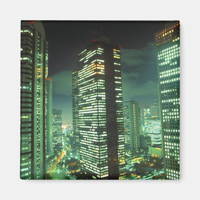 Nightscape, Shinjuku, Tokyo, Japan Magnet (Front)