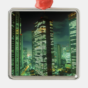 Nightscape, Shinjuku, Tokyo, Japan Metal Ornament