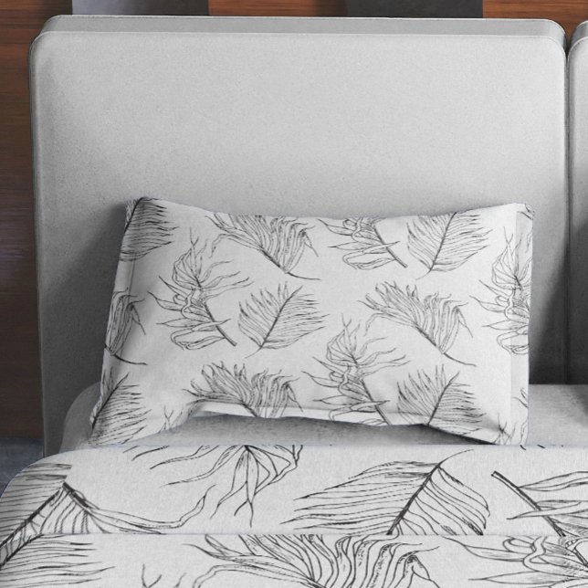 Nightshade Botanical Black and White Pillowcase (Creator Uploaded)