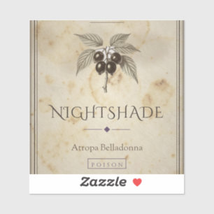 Nightshade Vintage Apothecary Label Sticker