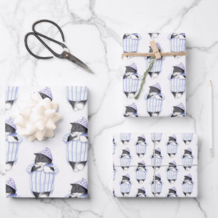 NIGHTSHIRT CAT Flat Sheet Wrapping Paper