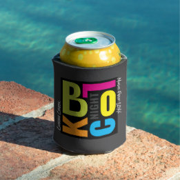 Nighttime Block Party | Colorful Typography Design Can Cooler