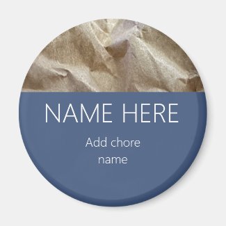 Nighttime Blue Gray Crinkled Paper Name Chore