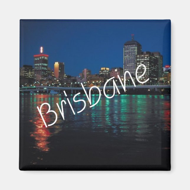 Nighttime Brisbane Australia Fridge Magnet (Front)