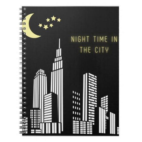 nighttime buildings cityscape notebook