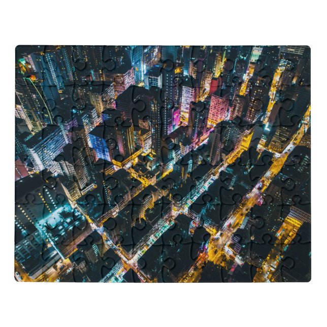 Nighttime cityscape jigsaw puzzle (Puzzle Horizontal)