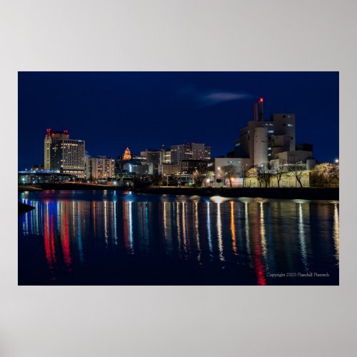 Nighttime Cityscape of Rochester Minnesota Poster
