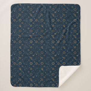 Nighttime Constellations Sherpa Blanket