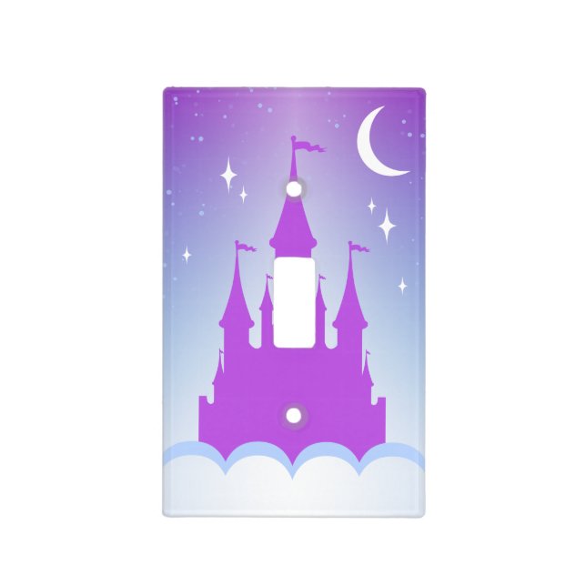 Nighttime Dreamy Castle In The Clouds Starry Sky Light Switch Cover (Front)
