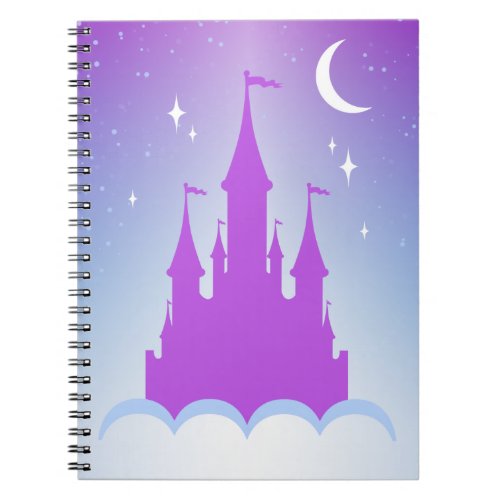 Nighttime Dreamy Castle In The Clouds Starry Sky Notebook