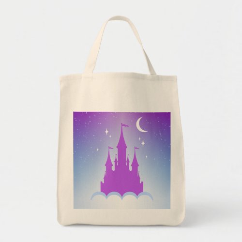 Nighttime Dreamy Castle In The Clouds Starry Sky Tote Bag