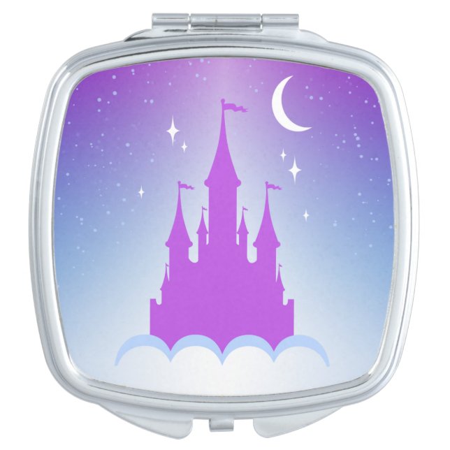 Nighttime Dreamy Castle In The Clouds Starry Sky Vanity Mirror (Front)