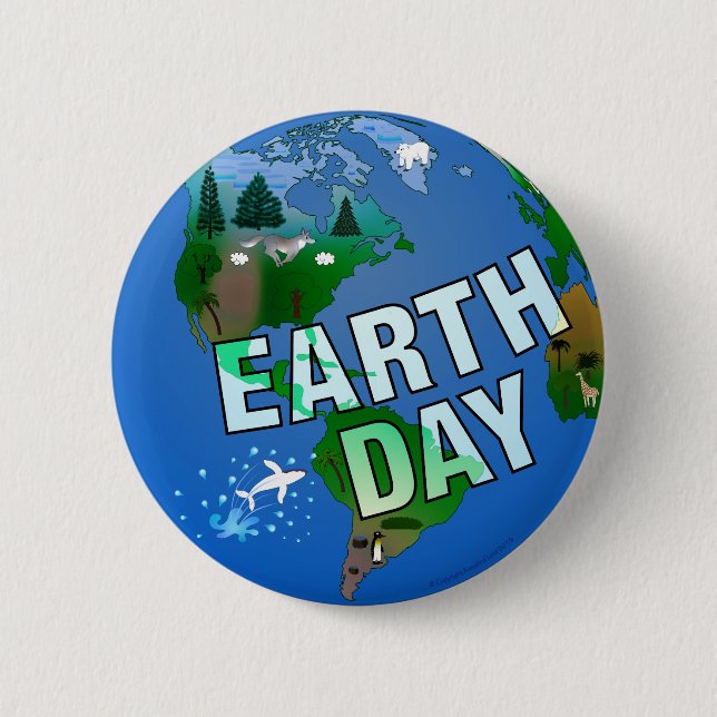 Nighttime Earth Day Button (Front)