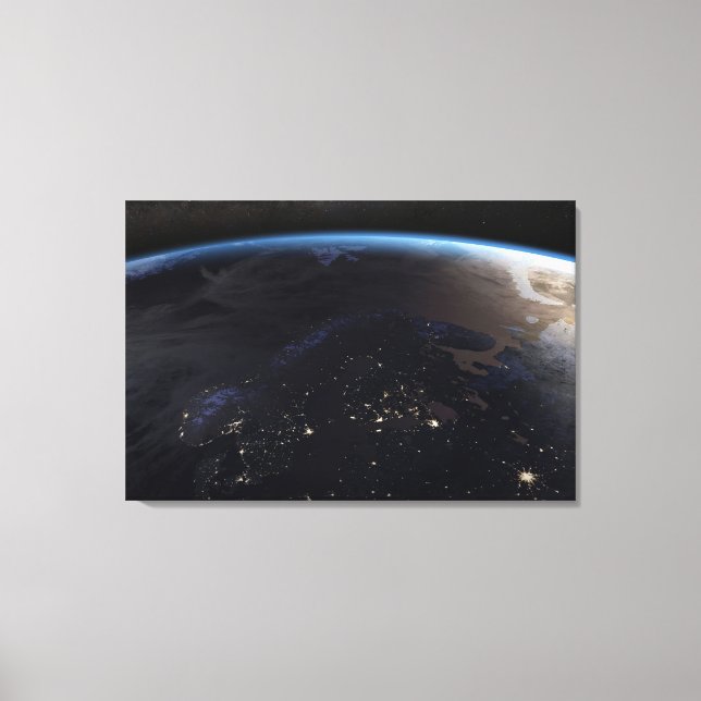 Nighttime Far Northern Europe Canvas Print (Front)