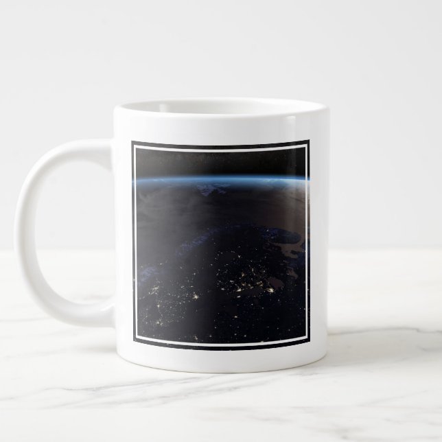 Nighttime Far Northern Europe Giant Coffee Mug (Left)