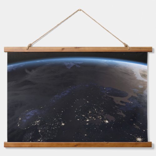 Nighttime Far Northern Europe Hanging Tapestry