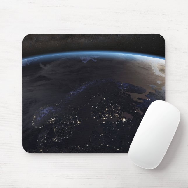 Nighttime Far Northern Europe Mouse Pad (With Mouse)