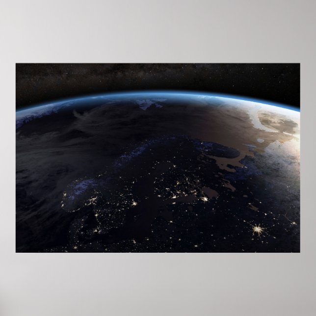 Nighttime Far Northern Europe Poster (Front)