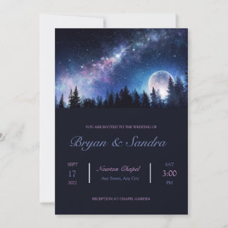 Nighttime Forest Wedding Invitation