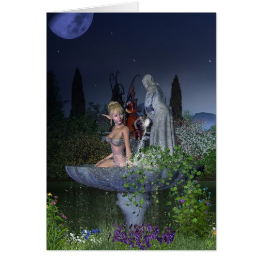 Nighttime Garden Fairy Card