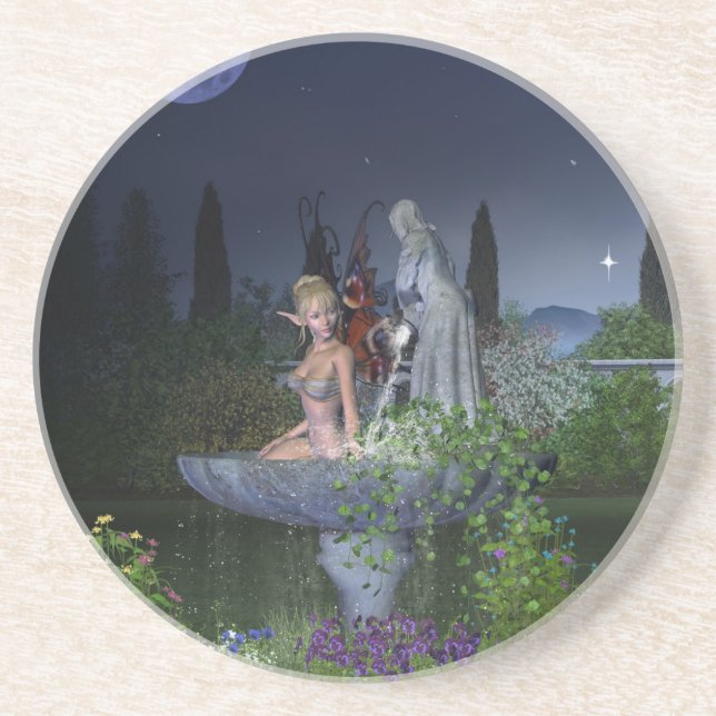 Nighttime Garden Fairy Coaster (Front)
