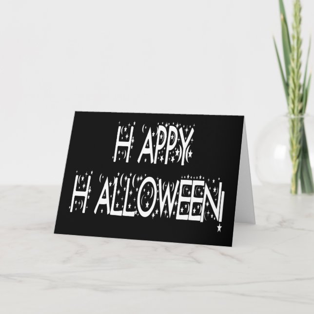 Nighttime Happy Halloween Text Card (Front)
