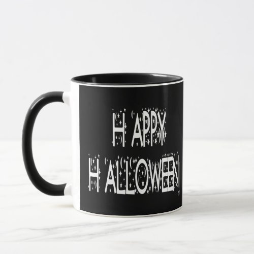 Nighttime Happy Halloween Text Mug